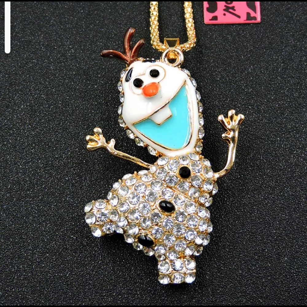 Olaf Crystal Necklace 28 inches Betsey Johnson New